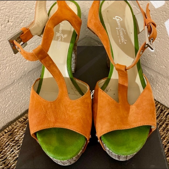 🔥Price ⬇️🔥Gianni Ferrante Suede Platform Sandals - Picture 5 of 11